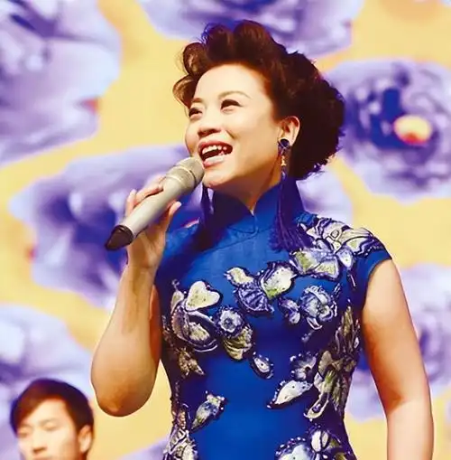 张也演出照片曝光,56岁身材发福好明显,穿长裙显得有点笨重了