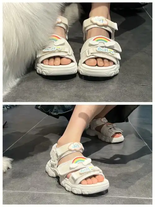 fila新款猫爪凉鞋试穿fila凉鞋160