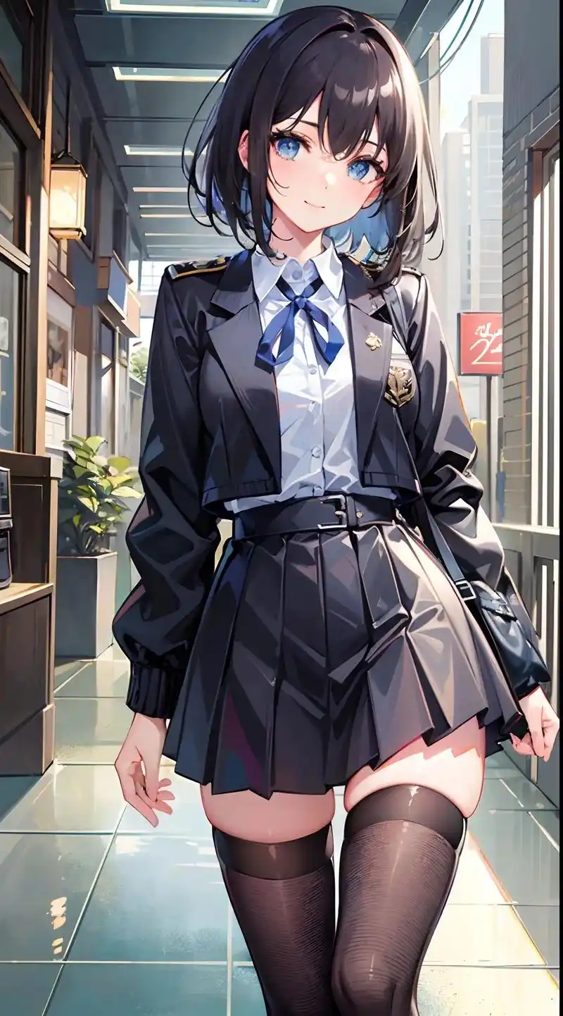 黑发制服小姐姐.就算是星期一也要元气满满哦96 #二次元 # - 抖音