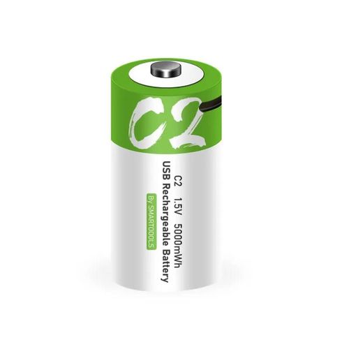 usb充电电池2号锂电芯c215v可充电替代干电池c型二号玩具收音机