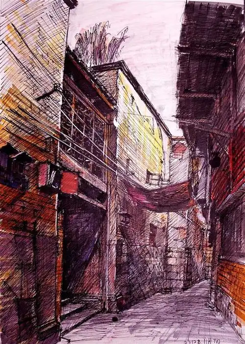 提香画室的相册本人建筑马克笔色彩写生