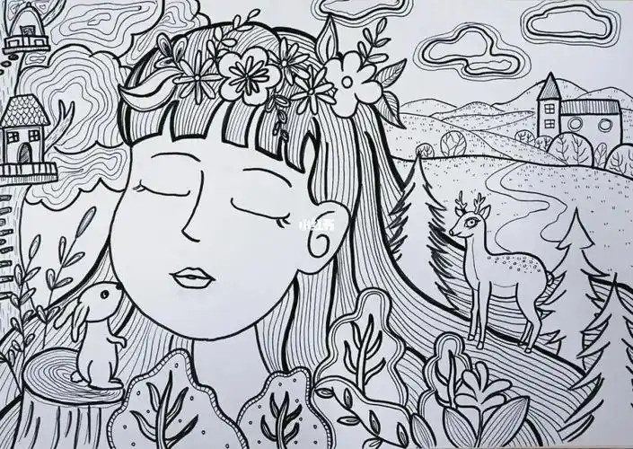 家梦主题画学生作品