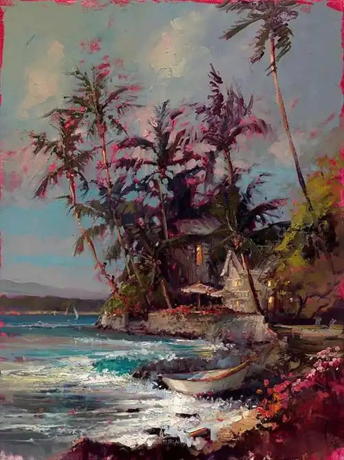 quartly从13岁开始画油画,表现出对生命,自然,色彩和形式的热爱.