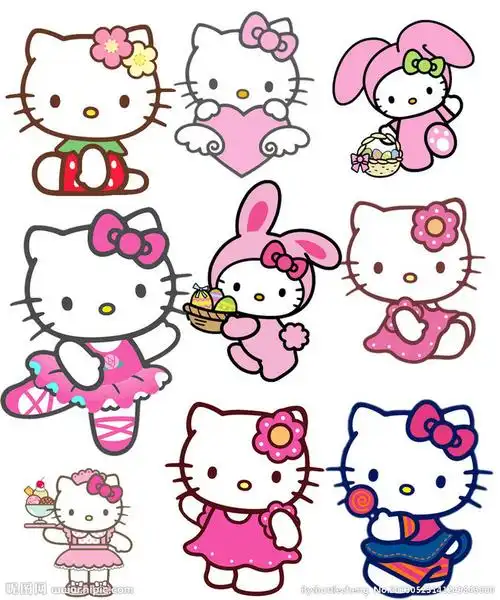 各种造型的hellokitty猫的图案