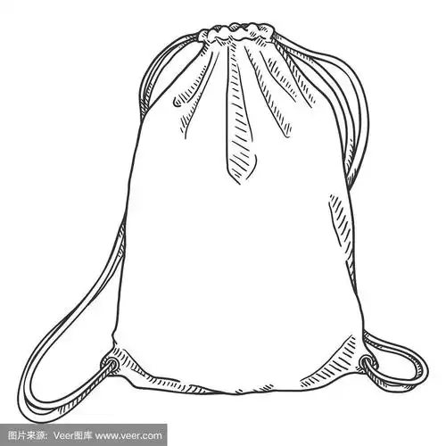 矢量素描拉绳袋.shoesbag.