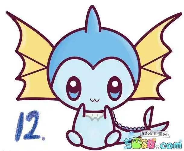 神奇宝贝简笔画 教小朋友画水伊布