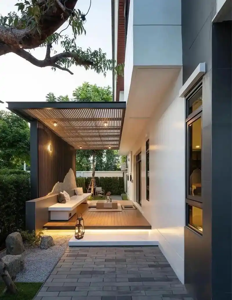 花园设计|庭院花园实景屋顶露台案例.现代庭院,这样的院子设计 - 抖音