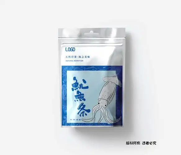 海鲜鱿鱼丝海味海产品手绘包装产品包装设计