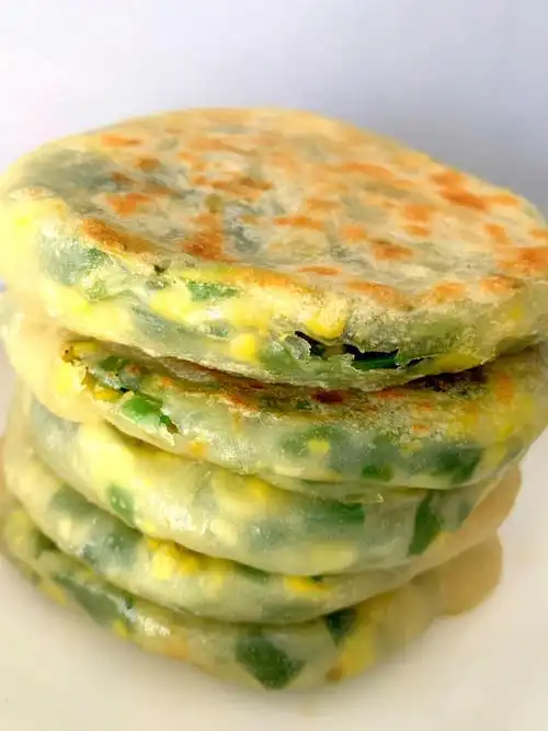 韭菜鸡蛋馅饼03全程不揉面皮薄馅大