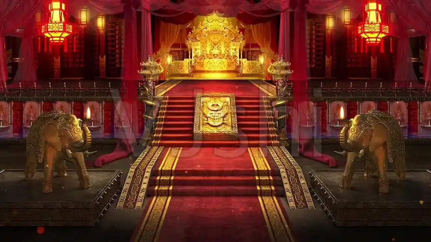 视频素材 舞台背景 中国风背景 古代宫殿宫廷皇宫金銮殿c来自视频原始