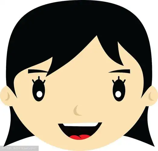 卡通脸部表情女性女性女孩艺术