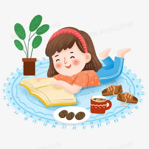 手绘卡通光脚的小女孩免抠元素