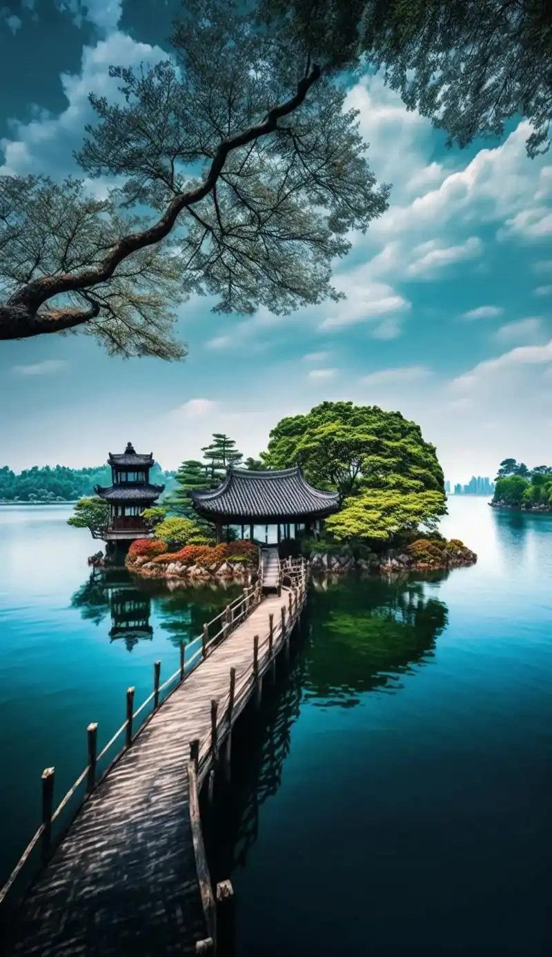 7815上有天堂,下有苏杭.西湖美景三月天#抖音图文来了 #手机壁纸