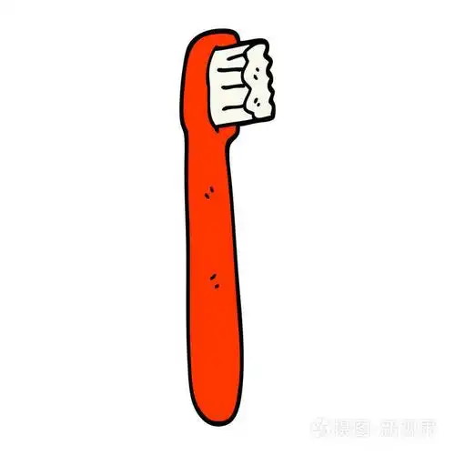 手绘涂鸦风格卡通牙刷