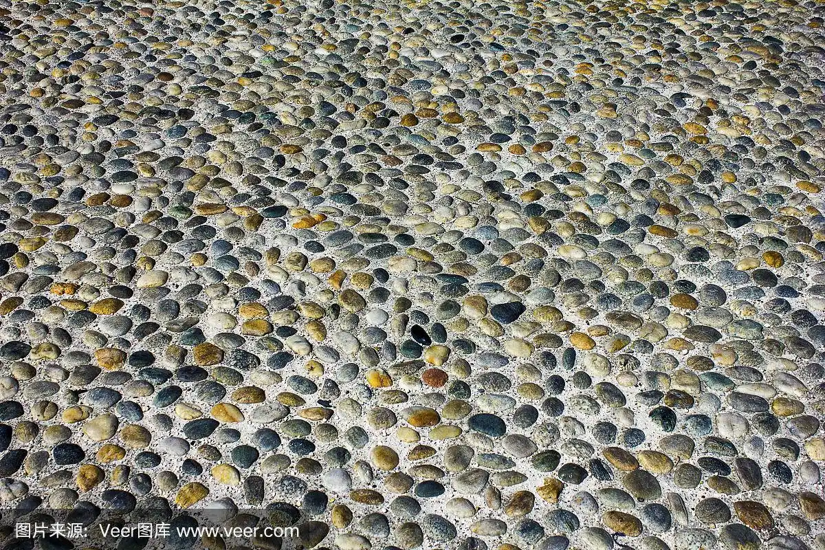 意大利米兰的鹅卵石地面纹理
