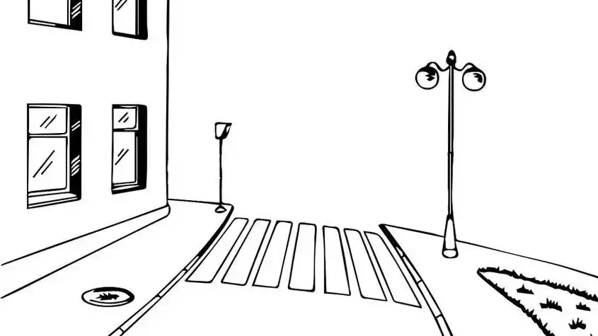 马路牙子简笔画