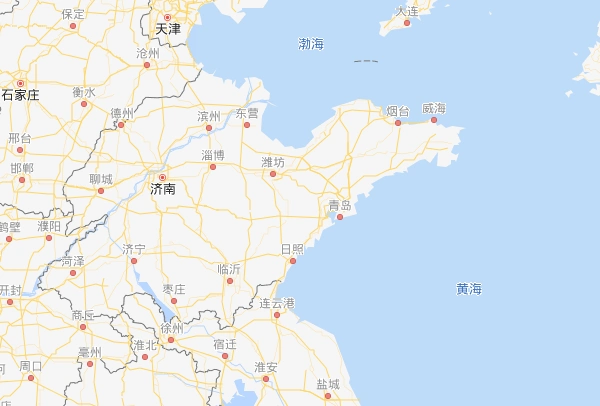 青岛在中国地图东部偏北位置.