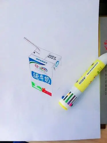 手绘伊利纯牛奶