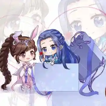 斗罗大陆同人唐三小舞-礼物_斗罗大陆小舞平涂日系q版我要上首推插画