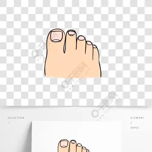 手绘卡通设计元素脚趾