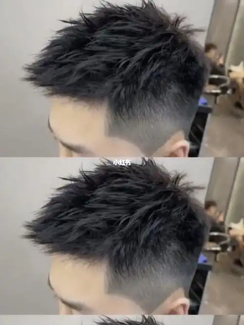 前刺飞机头男生发型男士摩根烫钢夹烫