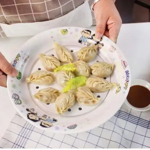 盛饺子的托盘特别好看的菜盘子家用高颜值水饺盘子带醋碗多功能蒸