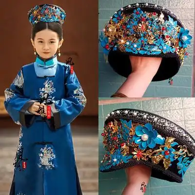 清朝旗头花钿帽子头饰皇后故宫拍摄古装发饰影楼剧组道具造型民族服装