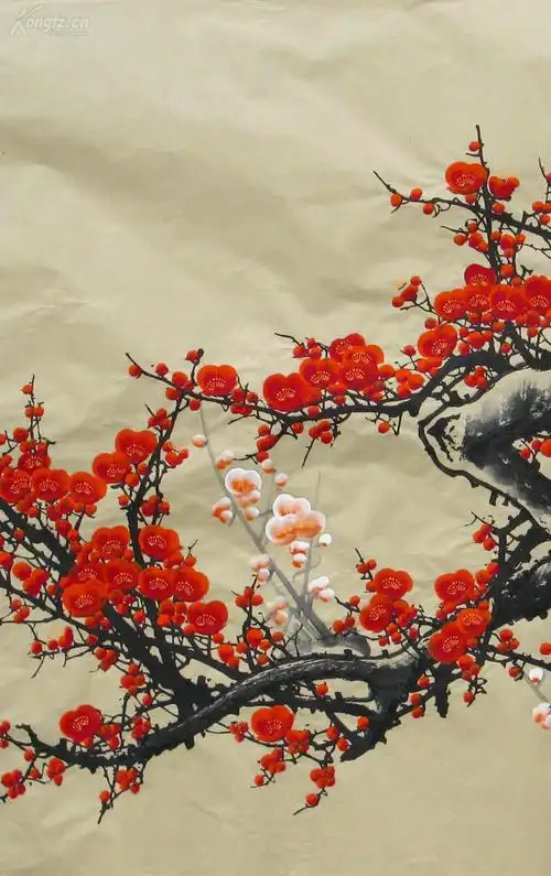 保真!西门亚石老师国画大六尺梅花《墙角数枝梅,凌寒独自开.