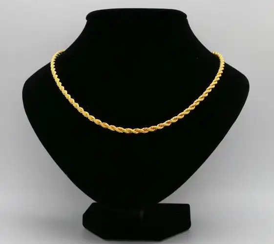 男款越南沙金麻花大金链子镀黄金不褪色加粗泰式 欧币项链粗霸气