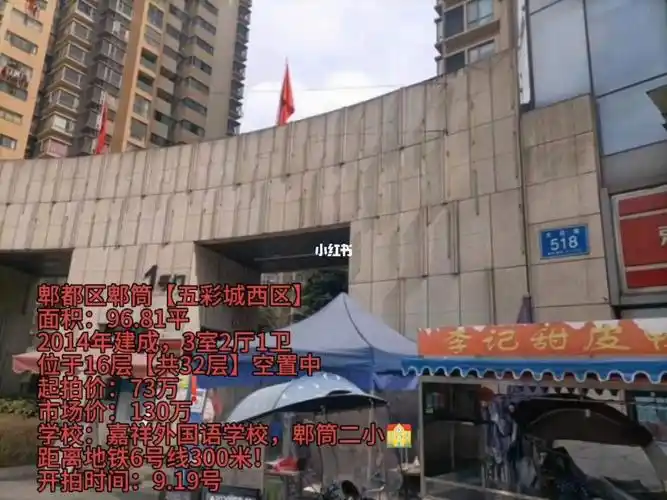 郫筒地铁口套三单价6000平五彩城