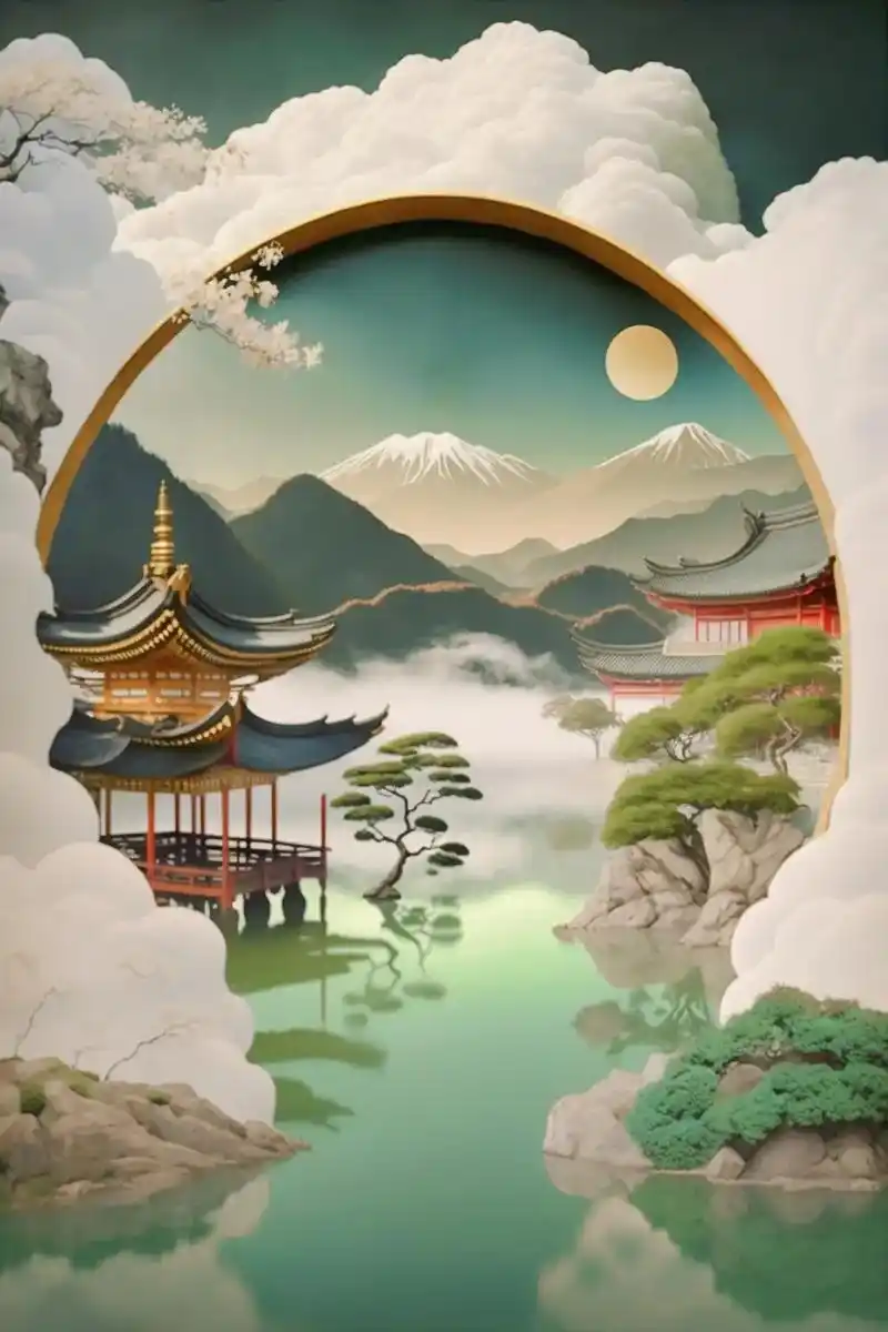 古风绘画分享#古风 #插画 #壁纸 #治愈系风景 #图文  - 抖音