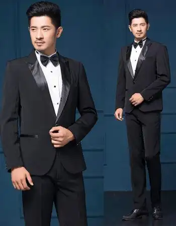 演出服男士休闲西服套装新郎伴郎结婚礼服修身主持演出影楼拍照西装