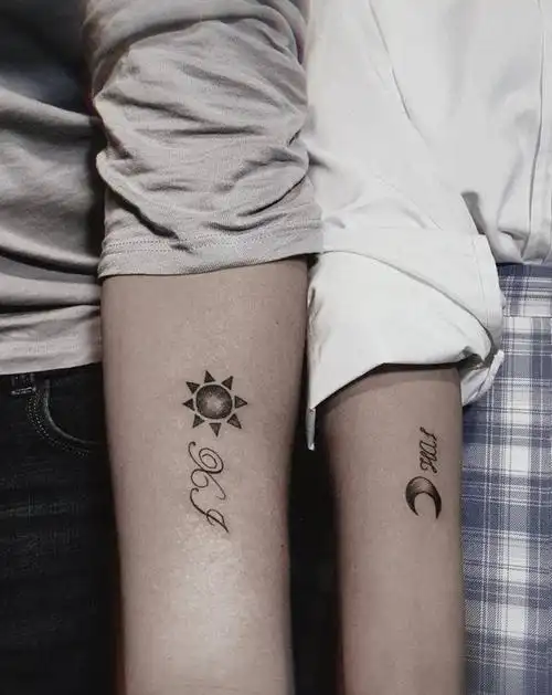 情侣纹身作品纹身图片_手臂纹身图案