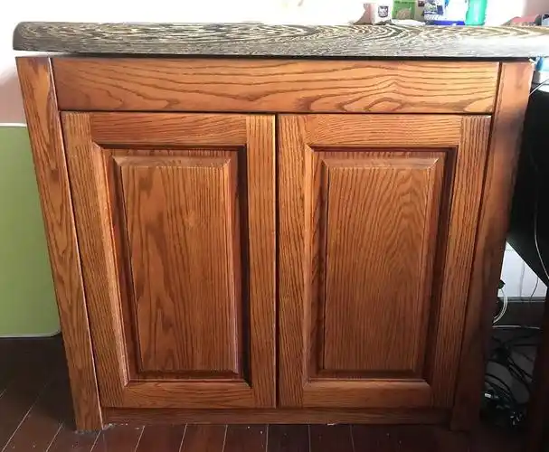 出美国红橡木纯实木鱼缸柜