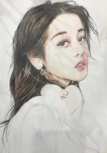 彩铅手绘迪丽热巴