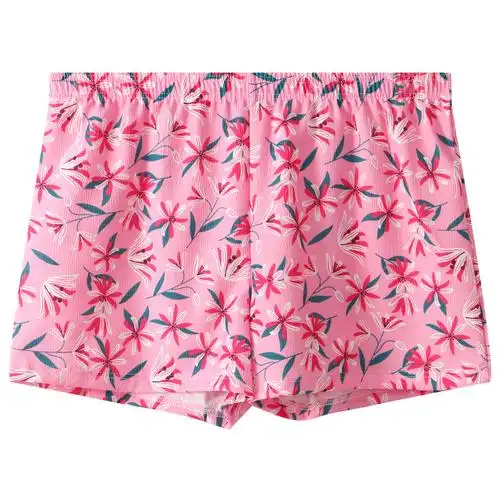 粉色阿罗裤男士纯棉透气宽松平角裤青年男生潮流个性碎花四角裤头