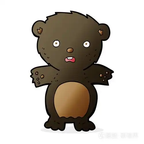 受惊的黑色熊卡通