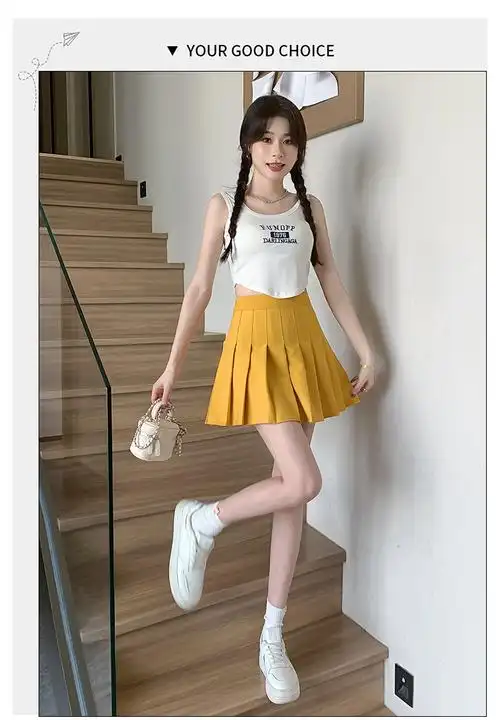 实拍西装面料2024大码女装新款春夏装胖妹妹简约百搭百褶裙半身