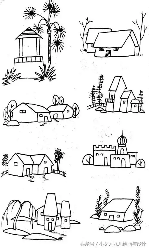 风景简笔画图片大全,简笔画之风景大全(简笔画风景素材大全 留着有用)