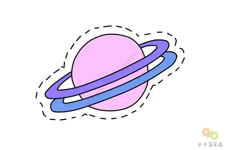 与土星卡通星球简笔画彩色星球简笔画星球怎么画外太空的星球简笔画