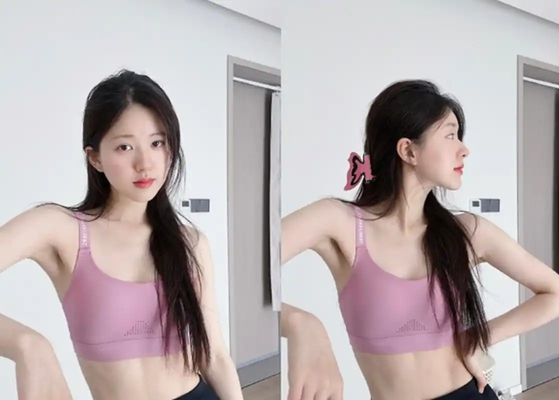 照片中,赵露思身穿运动装,展示了她自律的健身成果.