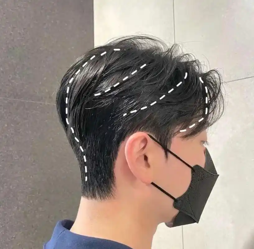 港风三七分纹理烫港风侧背头