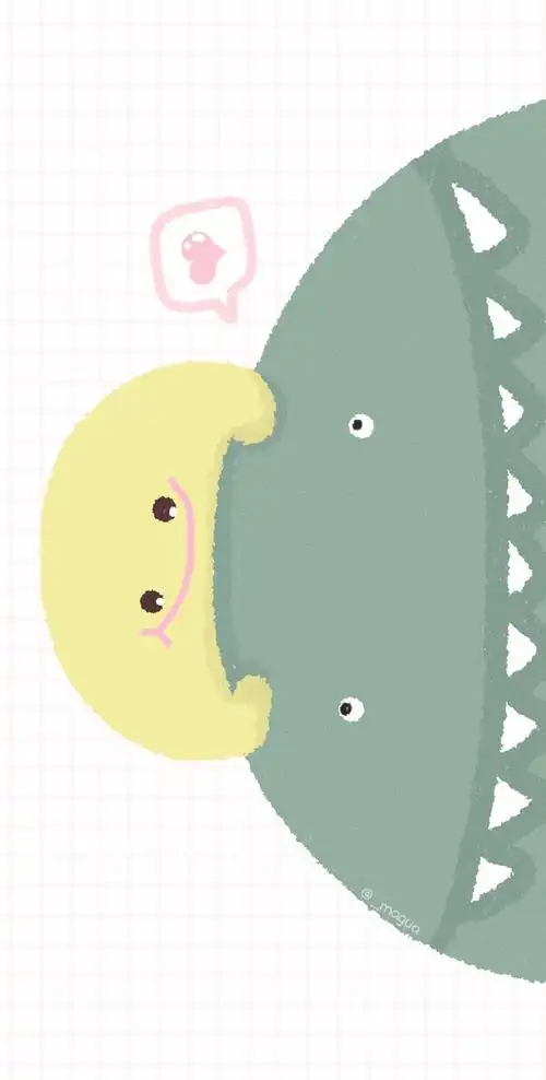 画的一组小恐龙和小怪兽壁纸(微博:_magua)