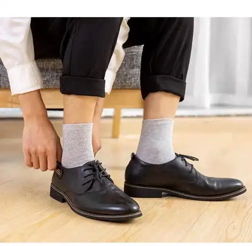 西装袜子女中筒袜配小皮鞋纯黑色袜子男秋冬秋季纯色薄款短袜加绒 2黑