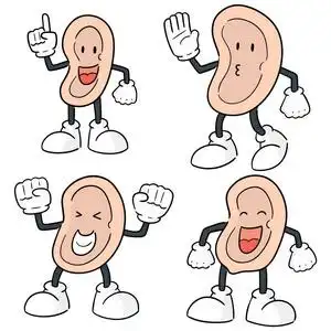 线条感向量集的耳朵卡通照片