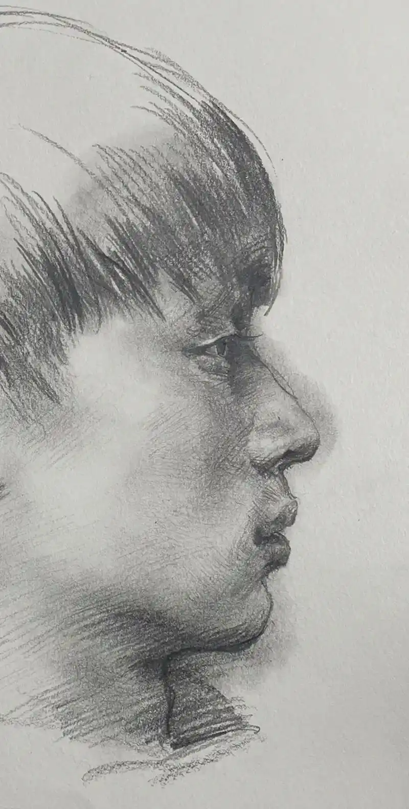 素描 男子侧面 - 抖音