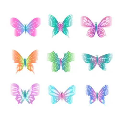 多彩渐变蝴蝶矢量素材epsaipng