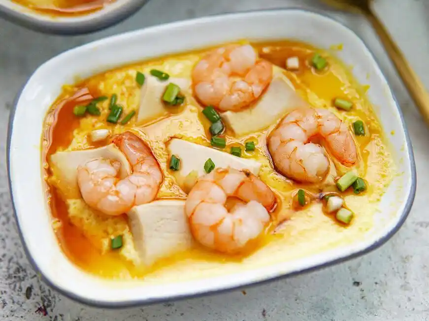 00嫩到没朋友的虾仁豆腐水蒸蛋