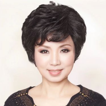 中老年假头套气质假发短发 女逼真卷发 蓬松时尚 假发套短卷发型
