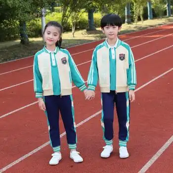 佳尔小学生春秋款校服儿童运动服三件套蓝色长袖男女童幼儿园园服秋装